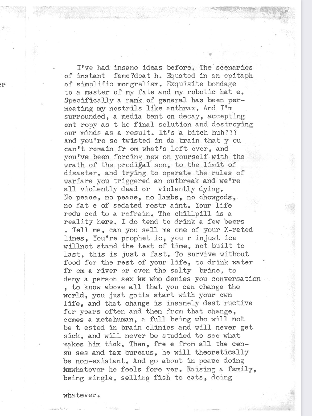 an image of typewritten text